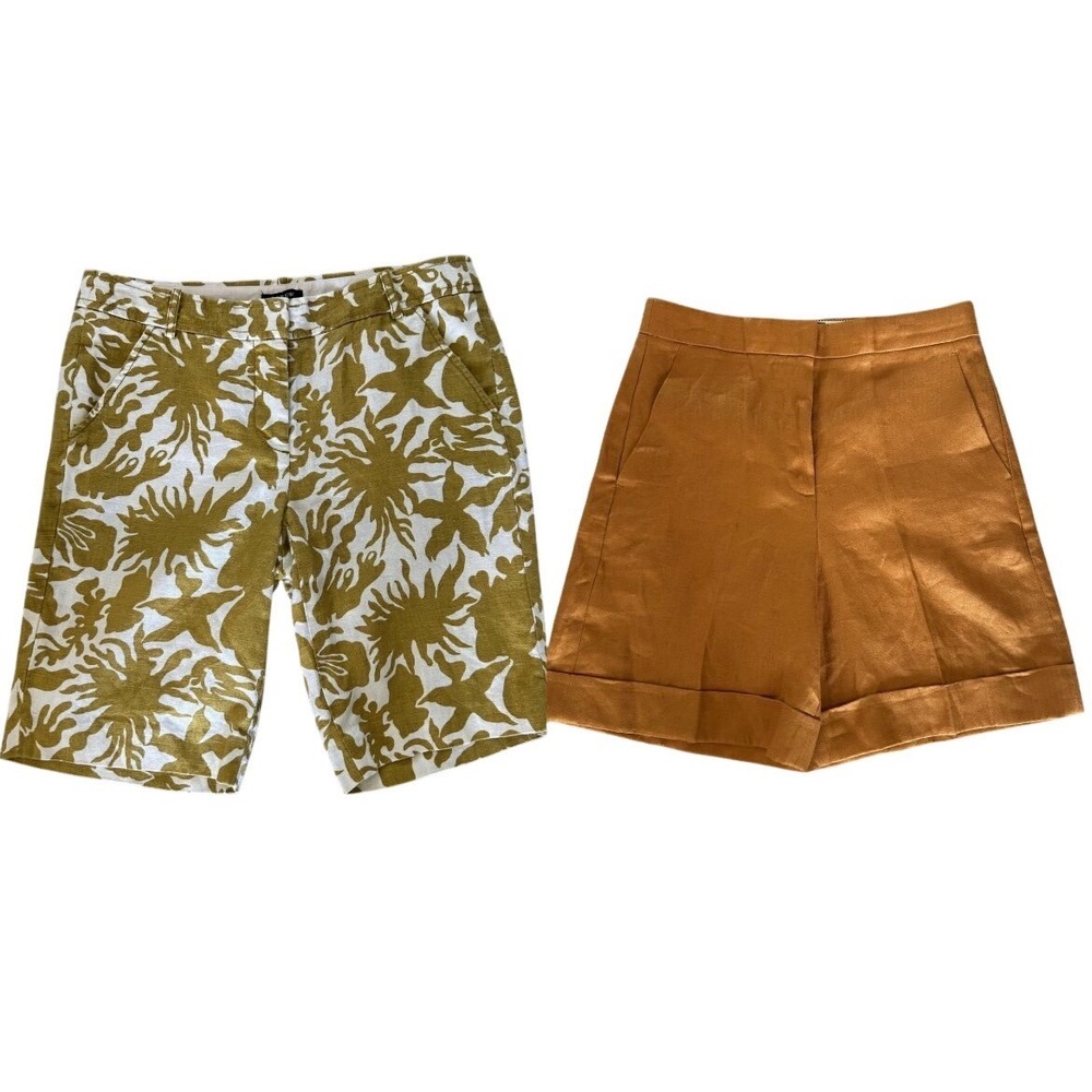 Two Pair J Crew Shorts Size 2‎ 100% Linen